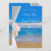 Invitation Élégant Mariage d'été de plage Florale (Devant / Derrière)