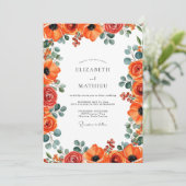 Invitation Élégant mariage d'été orange brûlé (Debout devant)
