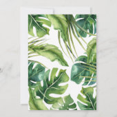 Invitation Élégant mariage d'été tropical avec feuilles de pa (Dos)