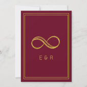 Invitation Élégant Mariage d'éternité or de Bourgogne (Devant)