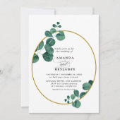Invitation Élégant Mariage d'Eucalyptus (Devant)