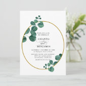 Invitation Élégant Mariage d'Eucalyptus (Debout devant)