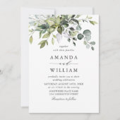 Invitation Elégant Mariage d'Eucalyptus Bohème (Devant)