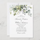 Invitation Elégant Mariage d'Eucalyptus Bohème (Devant)