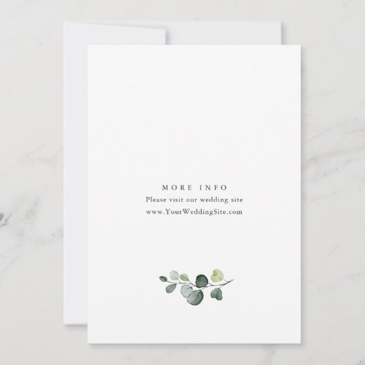 Invitation Elégant Mariage d'Eucalyptus Bohème (Dos)