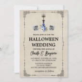 Invitation Élégant Mariage d'Halloween Vintage (Devant)