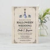 Invitation Élégant Mariage d'Halloween Vintage (Debout devant)