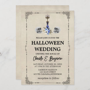 Invitation Élégant Mariage d'Halloween Vintage