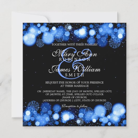 Invitation Elégant mariage d'hiver (Devant)