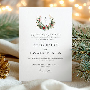 Invitation Elégant Mariage d'hiver de vacances