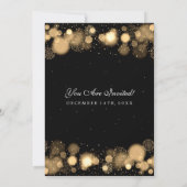 Invitation Élégant Mariage d'hiver Lumières or (Dos)