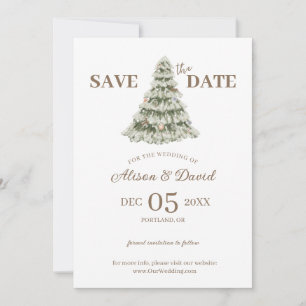 Invitation Élégant Mariage d'hiver simple Enregistrer la date