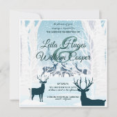 Invitation Elégant Mariage d'hiver turquoise bleu clair (Devant)