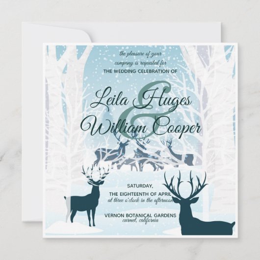 Invitation Elégant Mariage d'hiver turquoise bleu clair (Devant)