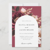 Invitation Élégant Mariage d'or de Bourgogne (Devant)