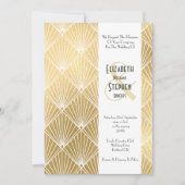 Invitation Elégant Mariage d'or Gatsby Art Déco des années 19 (Devant)