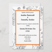 INVITATION ÉLÉGANT MARIAGE D'ORANGE BLANC BLANC EN ARGENT BOT (Devant)
