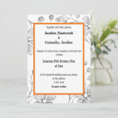 INVITATION ÉLÉGANT MARIAGE D'ORANGE BLANC BLANC EN ARGENT BOT (Debout devant)