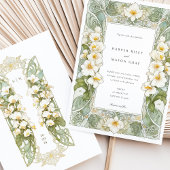 Invitation Élégant Mariage d'orchidée blanche Art Nouveau