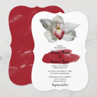 Elégant mariage d'orchidée bordeaux blanc Invitati