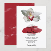 Elégant mariage d'orchidée bordeaux blanc Invitati