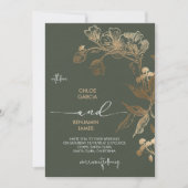 Invitation Elégant Mariage d'orchidée dorée (Devant)