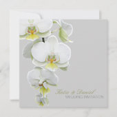 Invitation Élégant Mariage d'orchidées blanches/Invitations d (Devant)