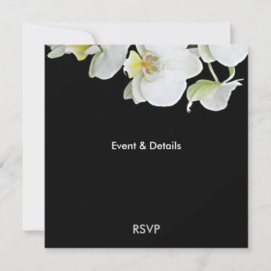 Invitation Élégant Mariage d'orchidées blanches/Invitations d (Dos)