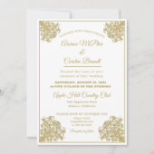 Invitation Élégant Mariage doré (Devant)