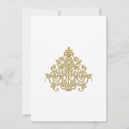 Invitation Élégant Mariage doré (Dos)