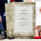 Invitation Élégant Mariage doré antique