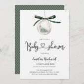 Invitation Élégant Mariage d'ornement de Noël (Devant / Derrière)