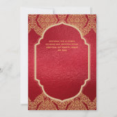 Invitation Élégant Mariage d'ornement Ruby Red Gold (Dos)