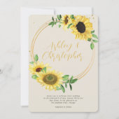 Invitation Élégant Mariage d'os de tournesol russe (Devant)