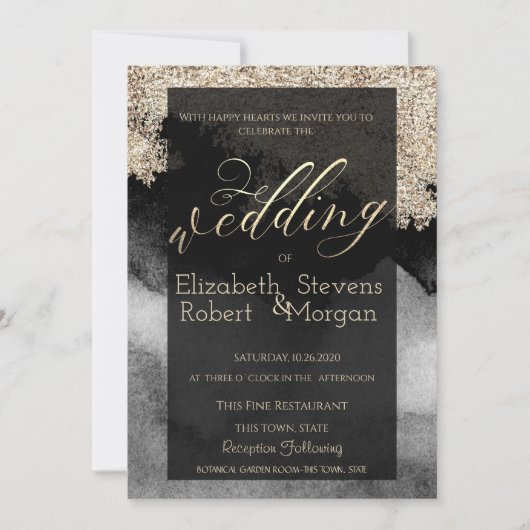 Invitation Élégant Mariage élégant et chic (Devant)