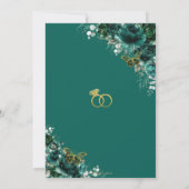 Invitation Elégant Mariage Emerald Green Butterflies Floral (Dos)