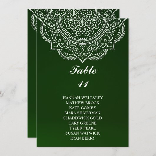 Invitation Élégant Mariage Emerald Paisley (Devant / Derrière)