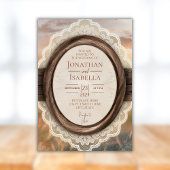 Invitation Élégant Mariage en bois rustique