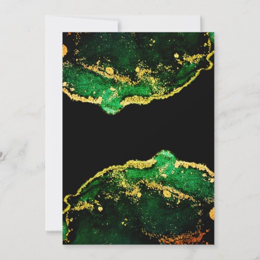 Invitation Élégant Mariage en bronze vert émeraude (Dos)