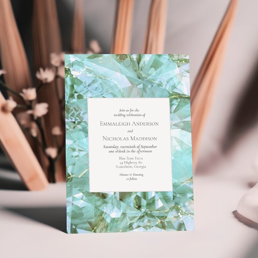 Invitation Elégant Mariage en cristal de verre de mer