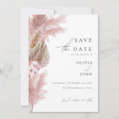 Invitation Élégant Mariage en Grass Pampas moderne Enregistre (Devant)