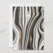 Invitation Élégant Mariage en marbre noir et or (Dos)