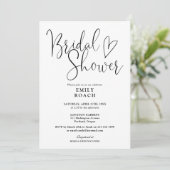 Invitation Élégant mariage en noir et blanc avec calligraphie (Debout devant)