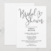 Invitation Élégant mariage en noir et blanc avec calligraphie (Devant / Derrière)