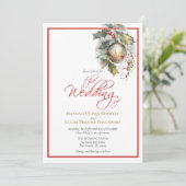 Invitation Élégant Mariage en or rouge de décembre (Debout devant)