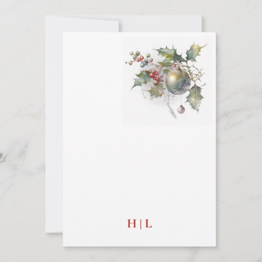 Invitation Élégant Mariage en or rouge de décembre (Dos)