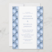 Invitation Élégant Mariage en poudre bleu diamant touffu (Devant)