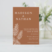 Invitation Élégant Mariage en terre cuite du Yucca Fleur du d (Debout devant)