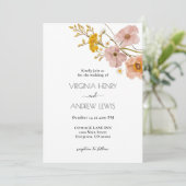 Invitation Élégant Mariage en terre cuite fleurie de Bohême (Debout devant)