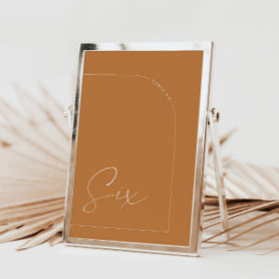 Invitation Élégant Mariage en terre cuite moderne Numéro de t
